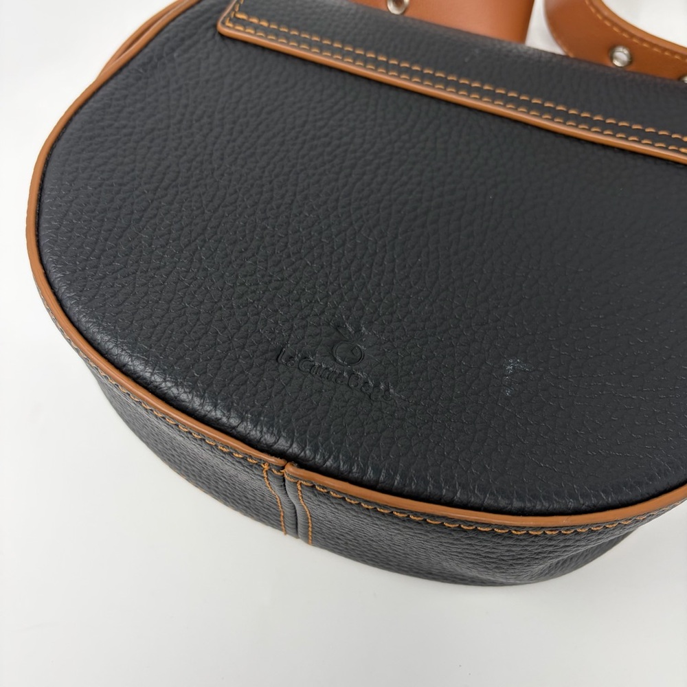 Spanish Made Black and Tan Leather Saddle Bag 100% Leather Artisan - Picture 5 of 7